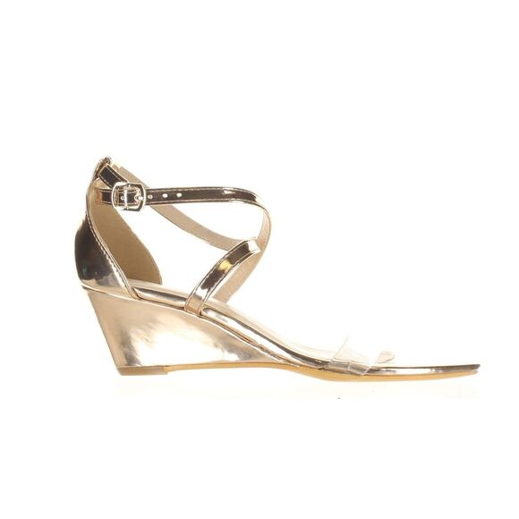 Heels Charm Womens Gold Ankle Strap Heels Size 6.5 Medium (B, M) - Picture 1 of 4